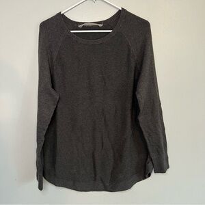 Athleta Women's Crew Neck PullOver Sweater Cotton Nylon Silk Blend Gray Sz M